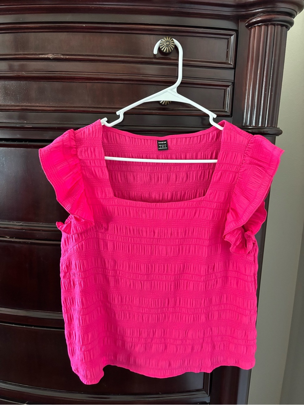 SHEIN Hot Pink Smocked Tube Top